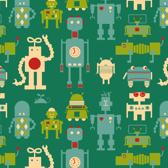 Roboter, grün